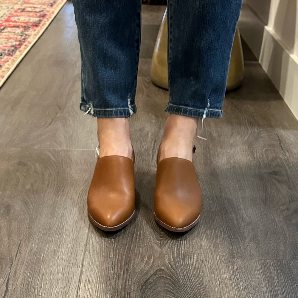 Camel leather slingback mule madewell